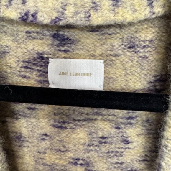 Aime Leon Dore Purple & Cream Cardigan - Picture 2 of 4